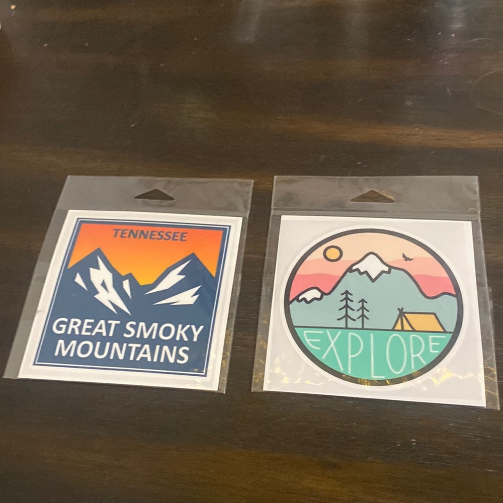 two stickers from gatlinburg tennessee